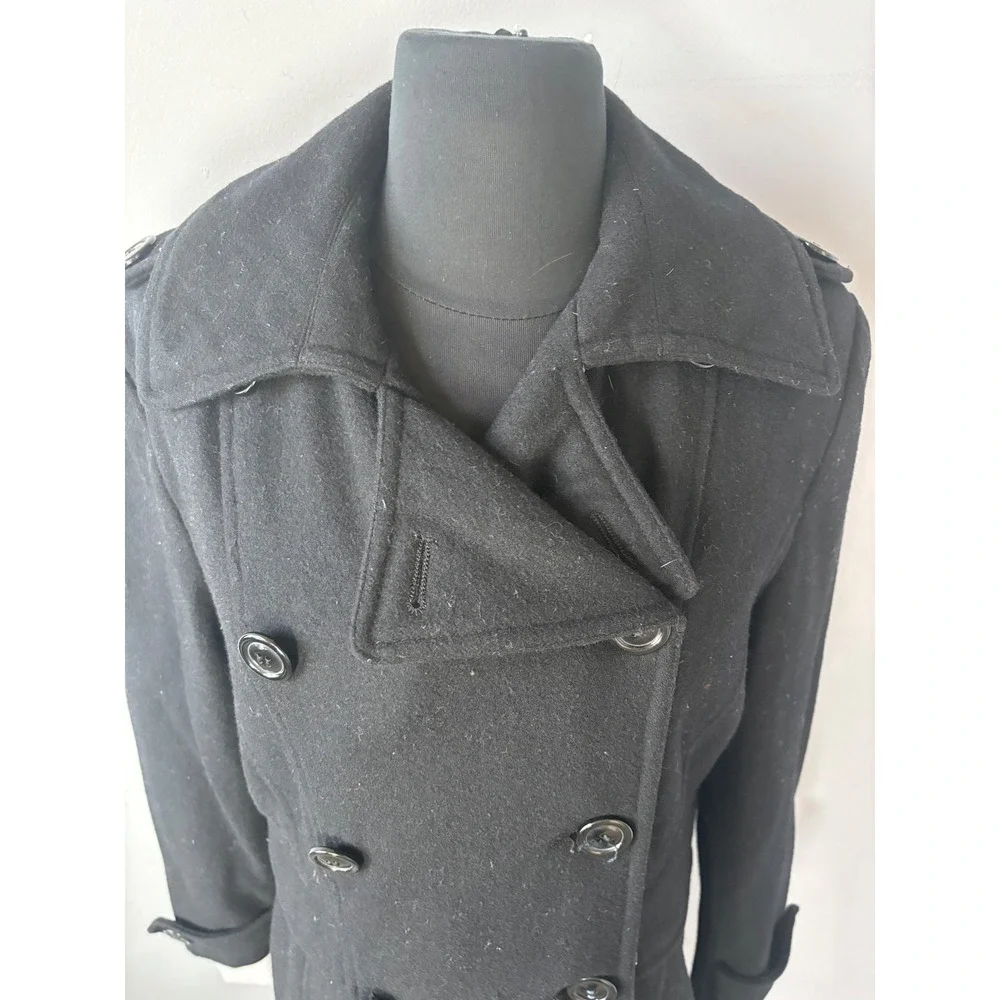 Giacca Gallery Company Black Double Breasted Wool Blend Coat Women's Size Medium